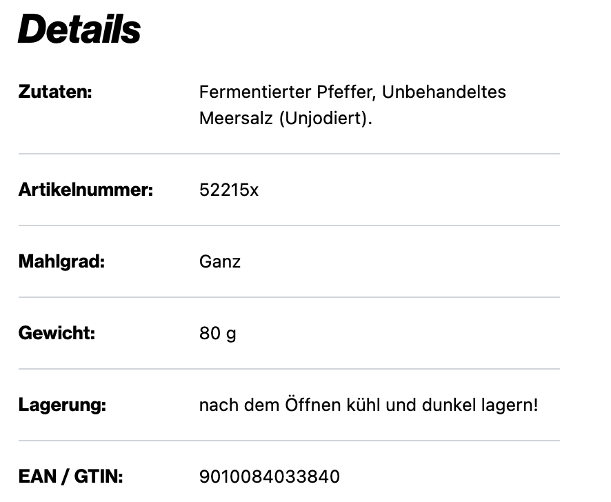Fermentierter Pfeffer - schwarz ganz, 170ml Schraubdose