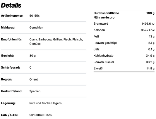 Pimenton de la Vera Doux - Paprika geräuchert edelsüß/mild, 170ml Schraubdose.