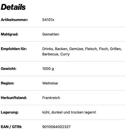 Meersalz fein - unbehandelt, 870 ml Schraubdose