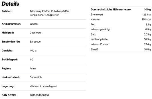 Pfeffermischung "Schwarzes Gold", 870ml Schraubdose
