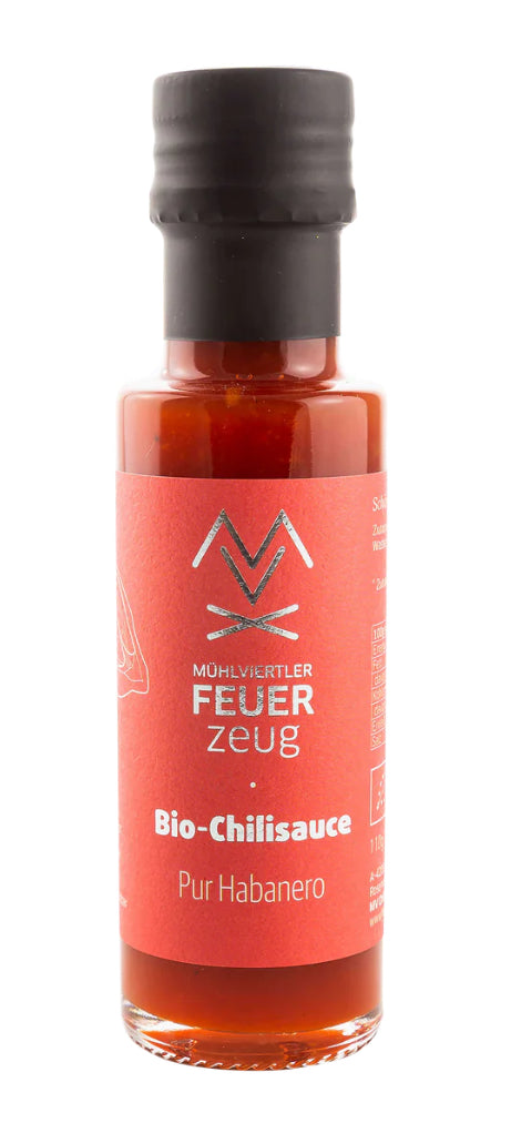 Bio Chili-Sauce - Pur Habanero - Mühlviertler Feuerzeug 170ml Schraubdose
