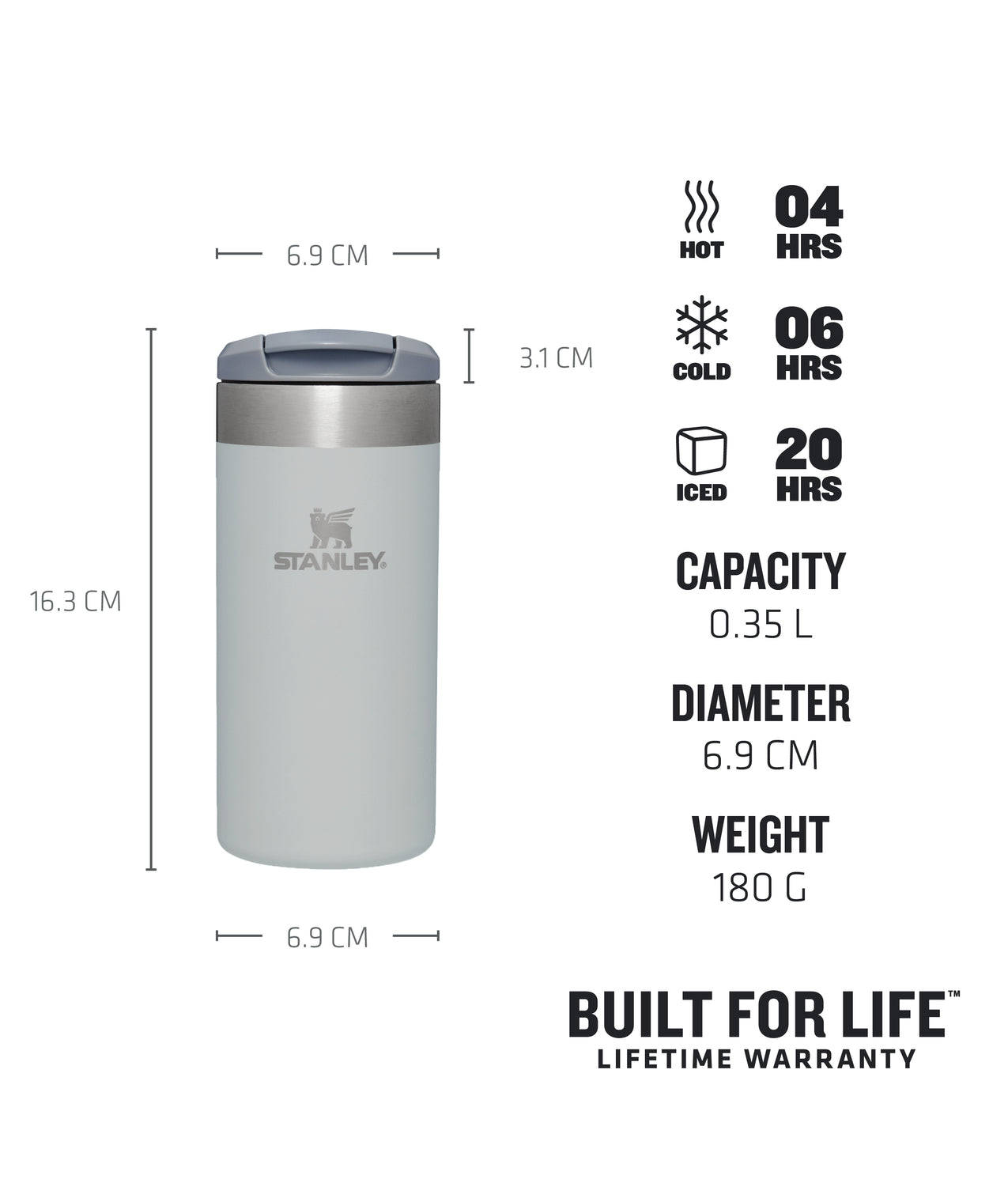 Stanley_THE AEROLIGHT™ TRANSIT MUG, Fog Metallic, 0,35 l