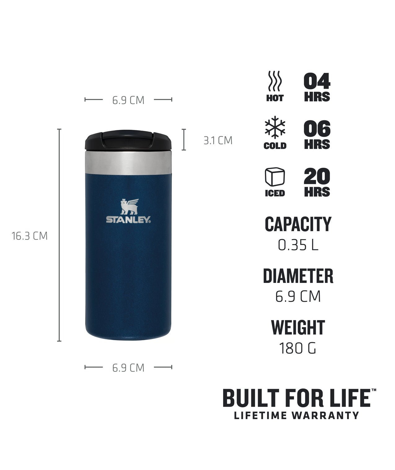 Stanley_THE AEROLIGHT™ TRANSIT MUG, Royal Blue Metallic, 0,35 l