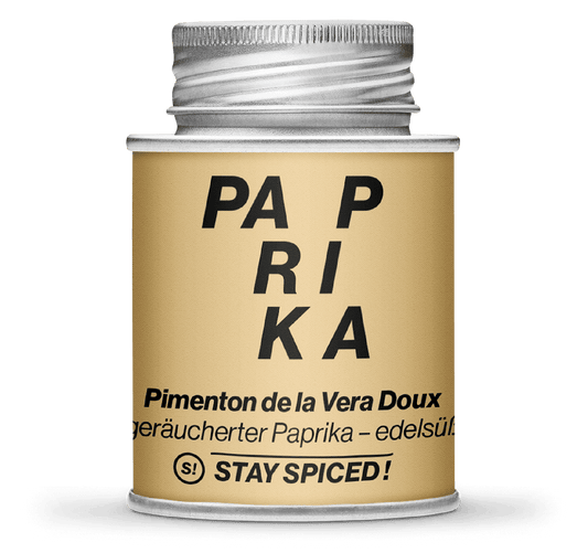 Pimenton de la Vera Doux - Paprika geräuchert edelsüß/mild, 170ml Schraubdose.