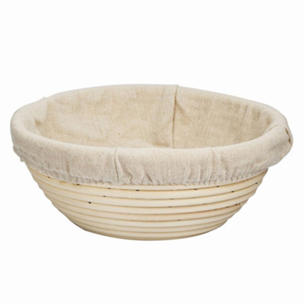 Gärkörbchen ca. 25 cm rund aus Peddingrohr, mit Leineneinsatz