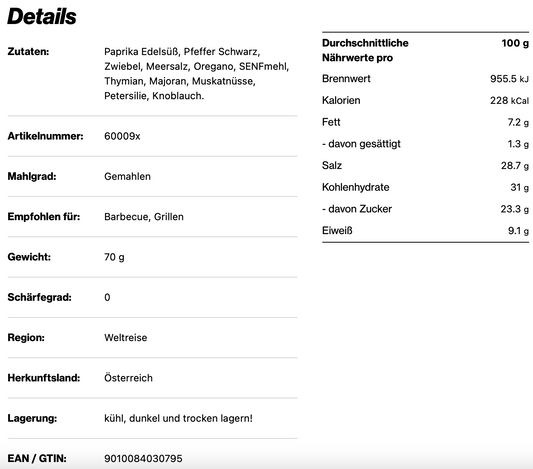 Brathendl / Brathuhn Gewürz, 170ml Schraubdose