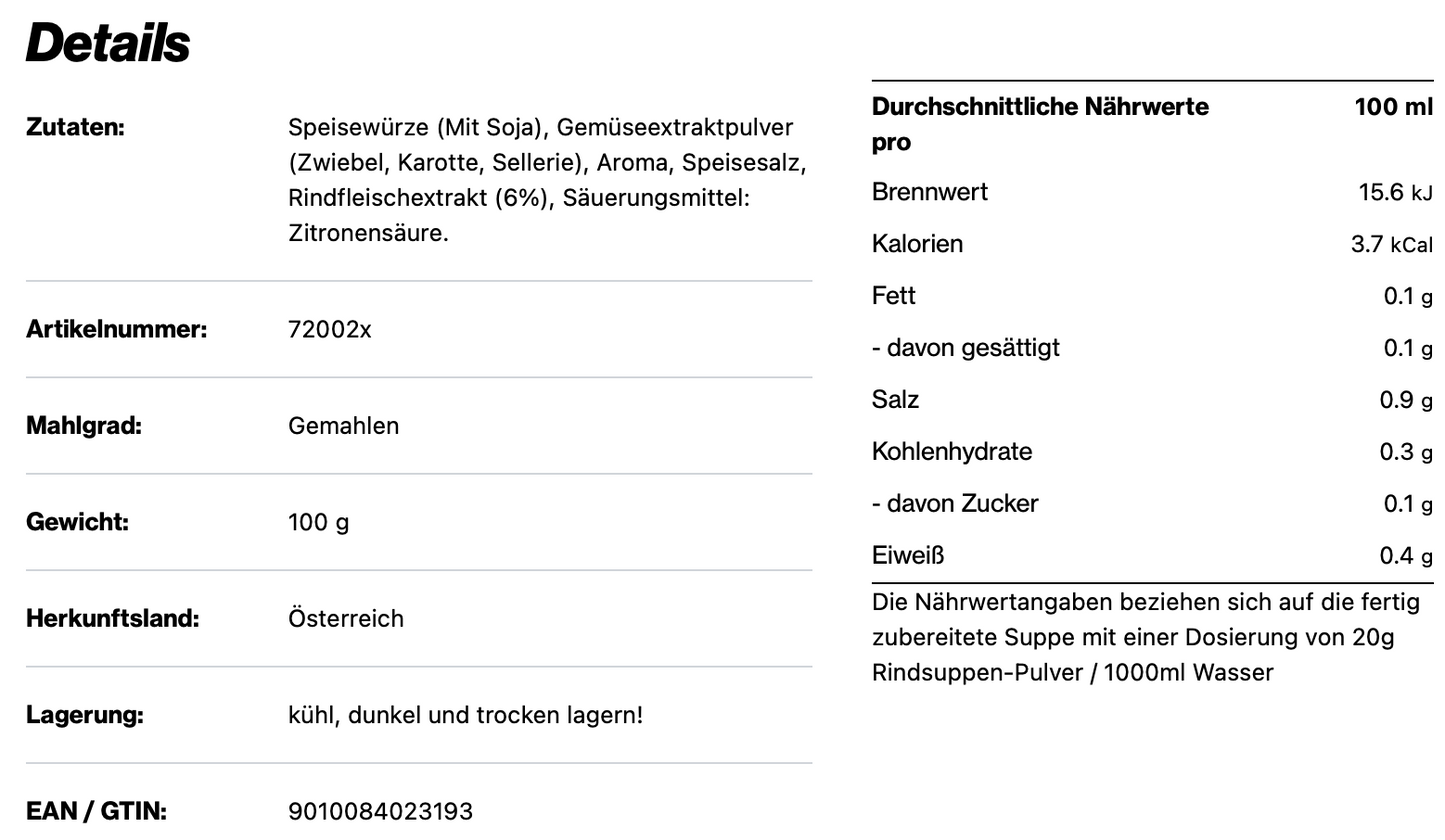 Rindssuppe, 170ml Schraubdose