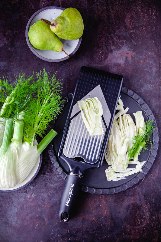 Adjustable V-Blade Slicer with Julienne Feature