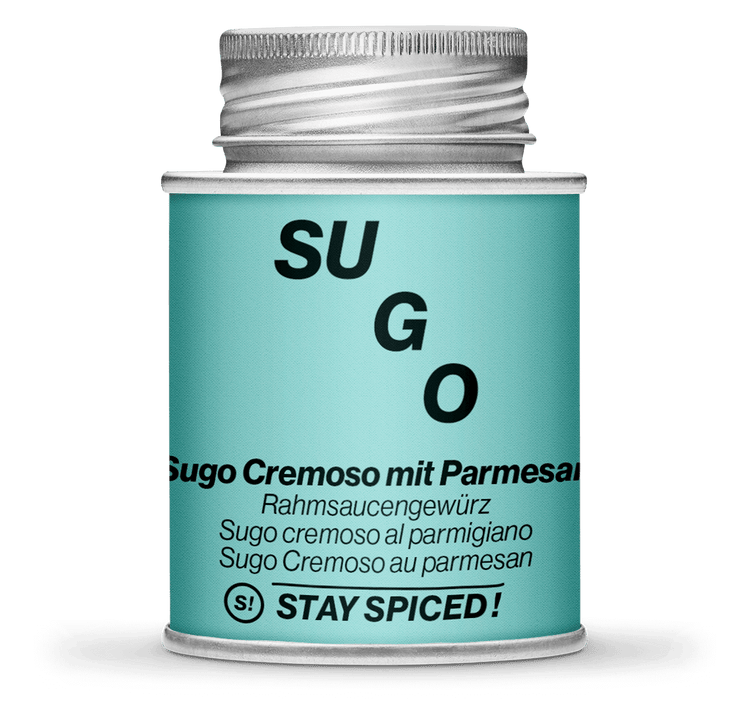Sugo Cremoso mit Parmesan, Rahmsaucenwürzer, Gewürzmischung, 170ml Schraubdose