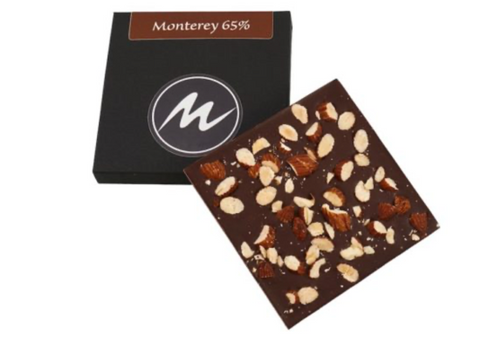 Monterey 65% -Zartbitter Schokolade mit Rauchmandeln - Maasz Schokolade